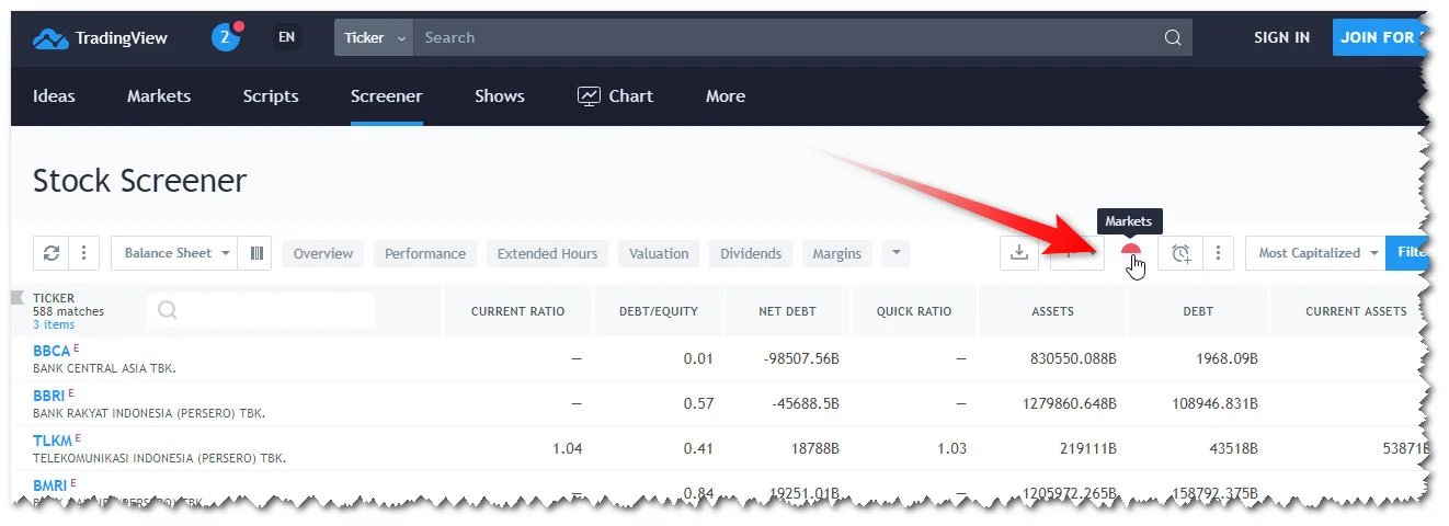 Stock Screening dengan TradingView