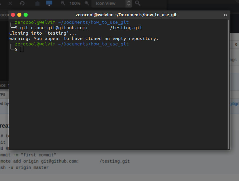 Aplikasi perintah Git Clone pada terminal.